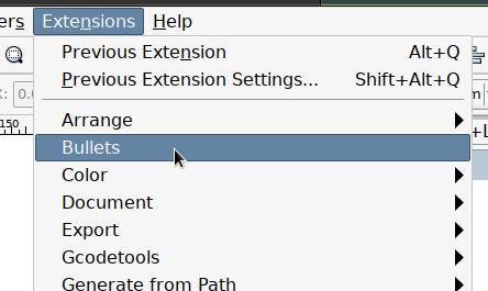 extensions menu screenshot